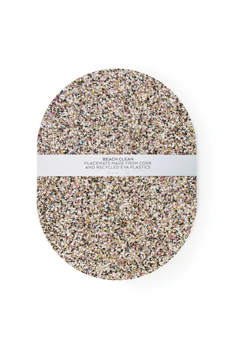 Beach Clean Oval Placemats Set of 6, Main, color, Natural Cork