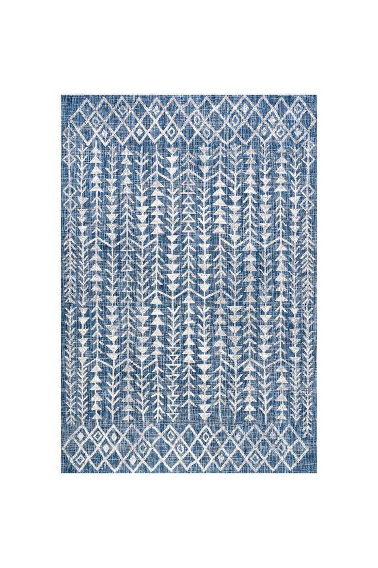 Tokay Bohemian Geometric Indoor/Outdoor Area Rug, Main, color, Blue/Ivory