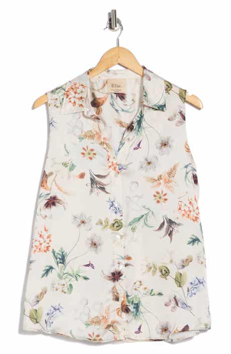 ELIE ELIE TAHARI Sleeveless Button-Up Top
