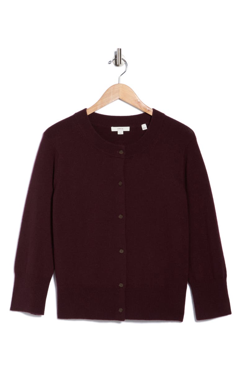 Vince Wool Blend Shrunken Cardigan, Alternate, color, Cherry Night