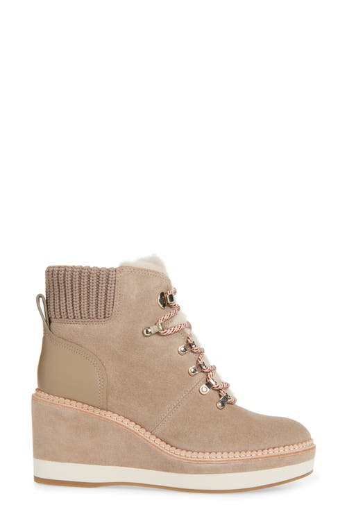 Kate Spade New York Willow Genuine Shearling Wedge Bootie In Brown
