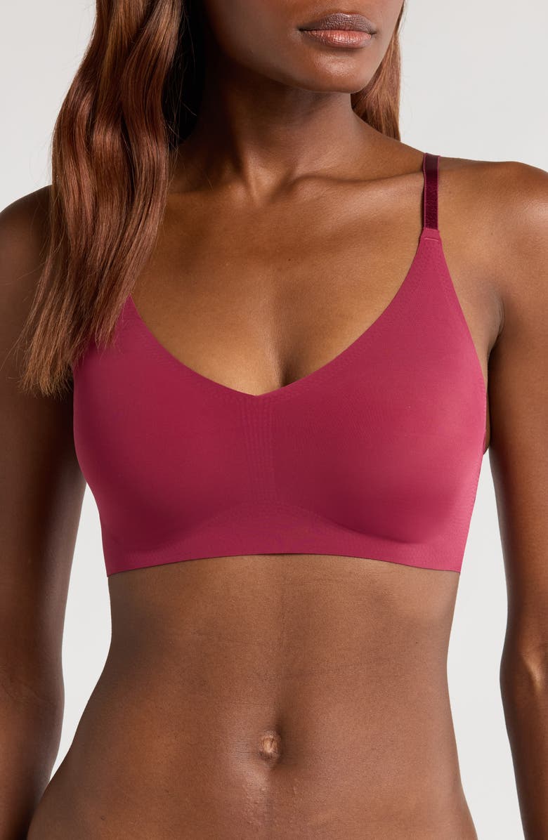 True & Co The True Body Triangle Convertible Strap Bralette, Main, color, Garnet Red