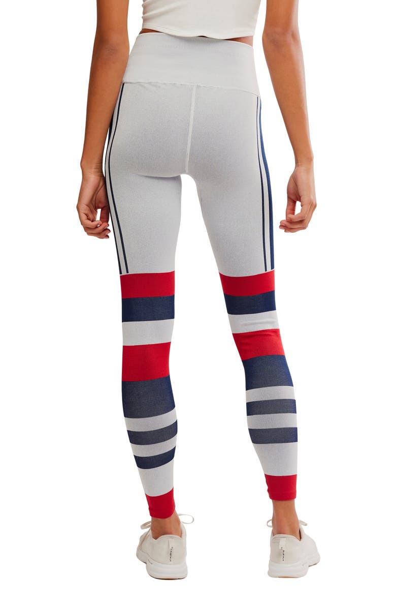 Free People FP Movement Myoko Jacquard Leggings, Alternate, color, Ivory Retro Stripes