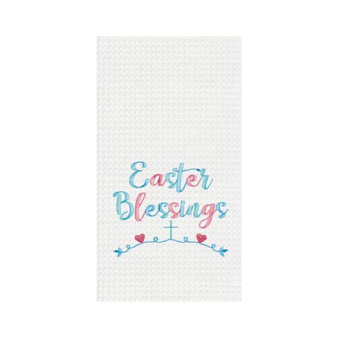 Easter Blessings Waffle Weave Dishtowel