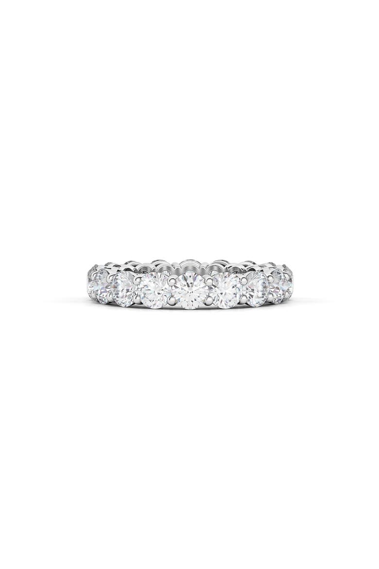 Round Cut Lab Created Diamond 18K Gold Eternity Band Ring, Main, color, WHITE GOLD