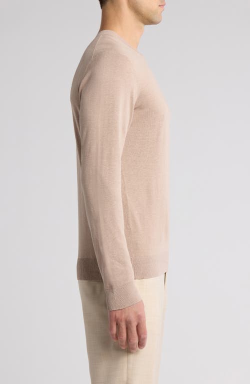 Robert Barakett Nordic Linen & Cotton Sweater In Tan
