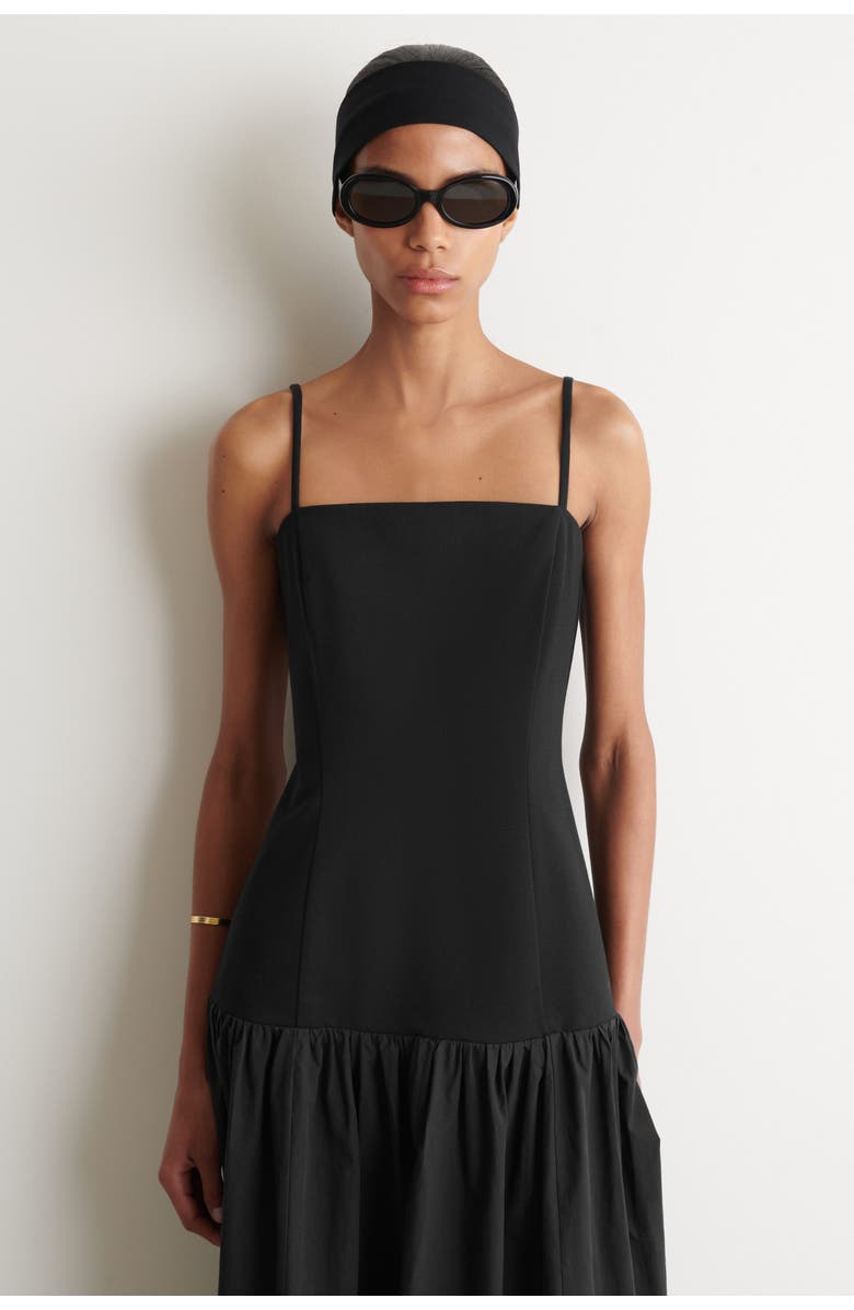 COS Sculpted Dropped-waist Midi Dress, Alternate, color, Black