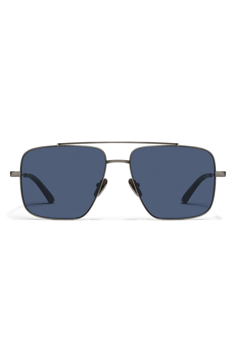 QUAY Level Out 60mm Aviator Sunglasses, Main, color, Brushed Gunmetal/ Navy
