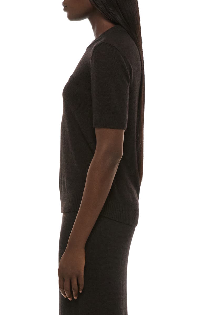Helmut Lang Short Sleeve Sweater, Alternate, color, Dark Brown