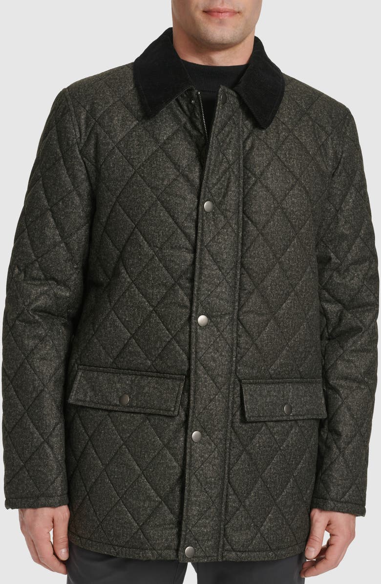Cole Haan Signature Quilted Barn Jacket, Main, color, Charcoal
