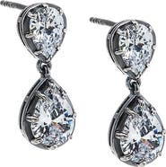 BY ADINA EDEN CZ Double Pear Encased Drop Stud Earring