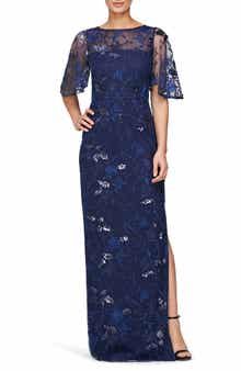 JS Collections Daphne Embroidered Sequin Column Gown