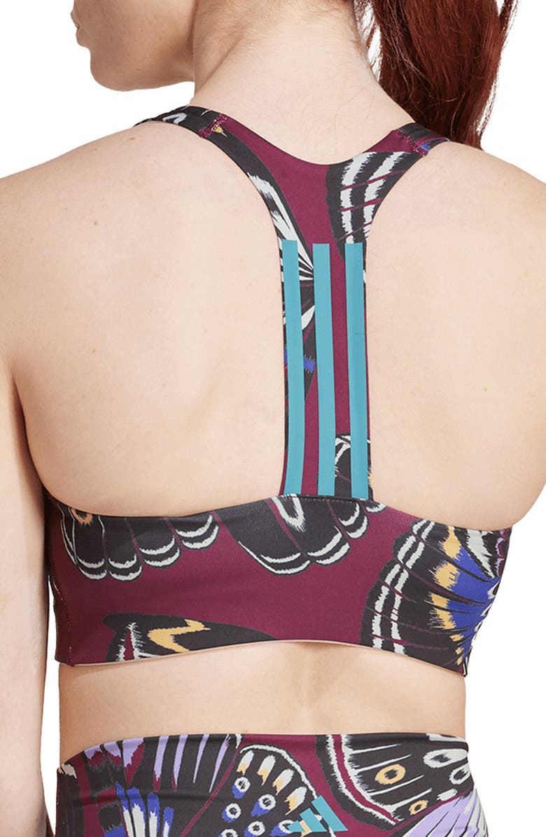 ADIDAS X FARM RIO x FARM Rio Sports Bra, Alternate, color, Black/ Amazon Red/ Energy Ink