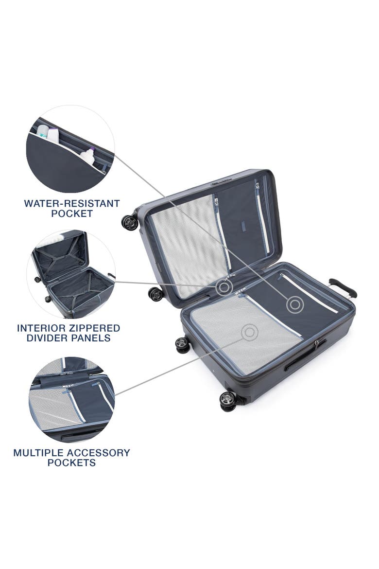 Platinum Elite Hardside Expandable 25" Medium Checked Spinner Luggage, Alternate, color, Vintage Grey