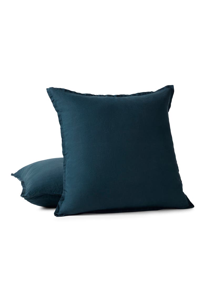 Relaxed Organic Linen Decorative Pillow Cover, Main, color, MIDNIGHT INDIGO