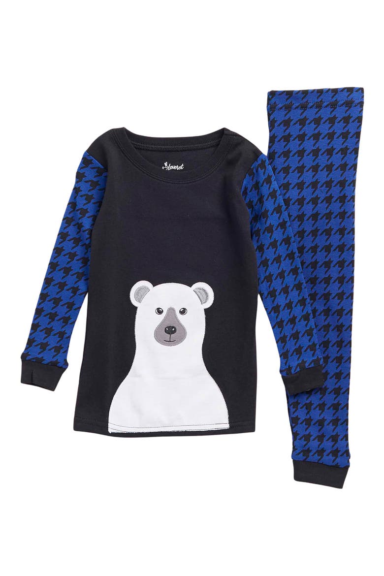 Bear 2-Piece Cotton Pajamas, Main, color, NAVY