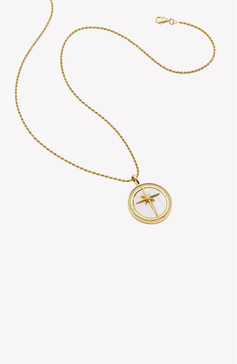 Rizen Jewelry True Direction Compass Necklace, Alternate, color, 18K Gold Plated