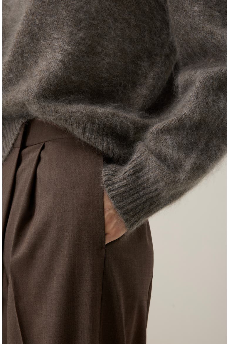 Brushed Two-Tone Seamless Cashmere Sweater, Alternate, color, Truffle