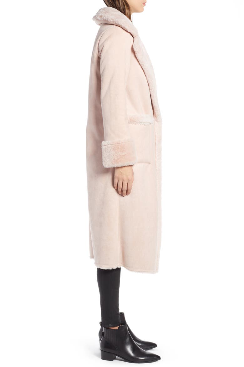 Pauline Faux Fur Coat, Alternate, color, BLUSH
