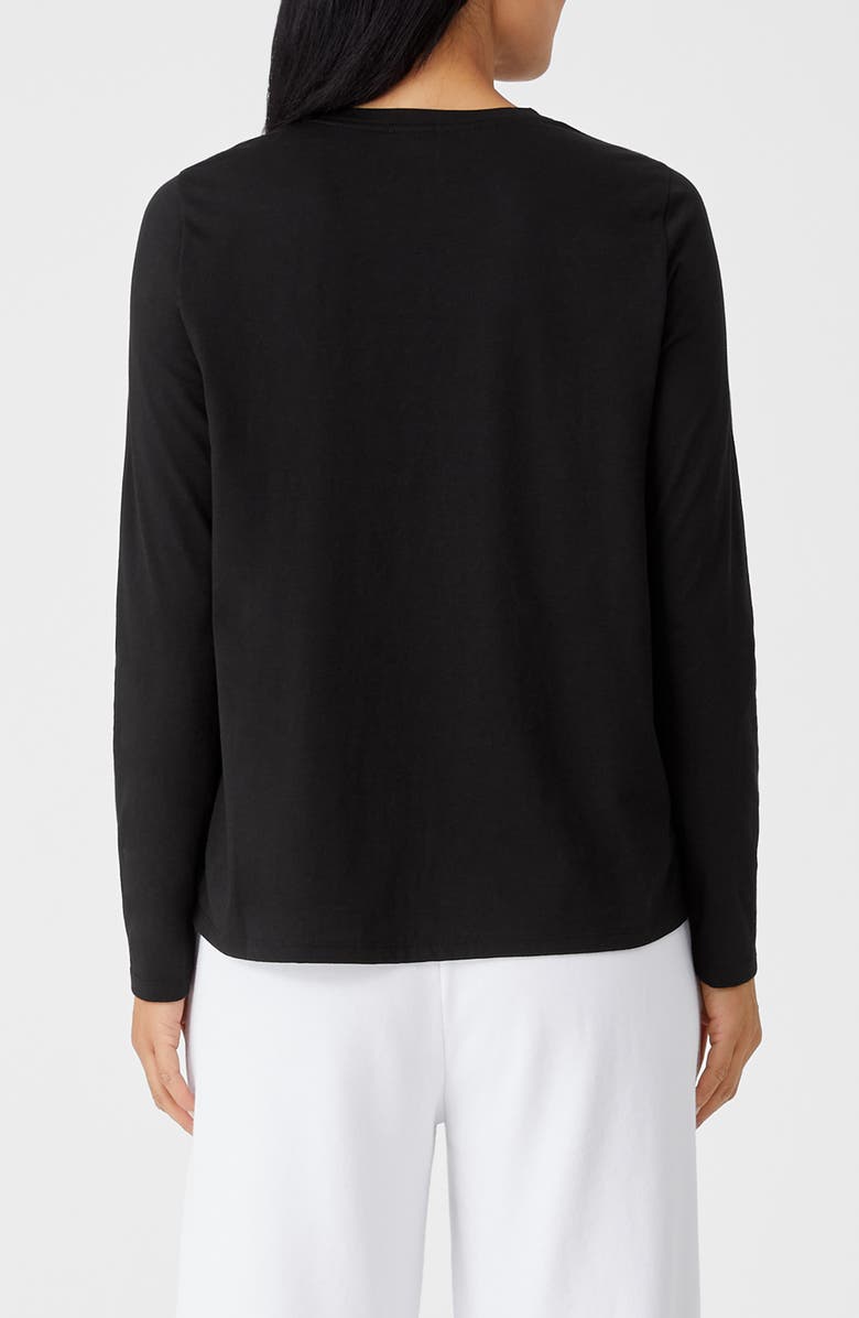 Eileen Fisher Organic Cotton Long Sleeve Funnel Neck T-Shirt, Alternate, color, 