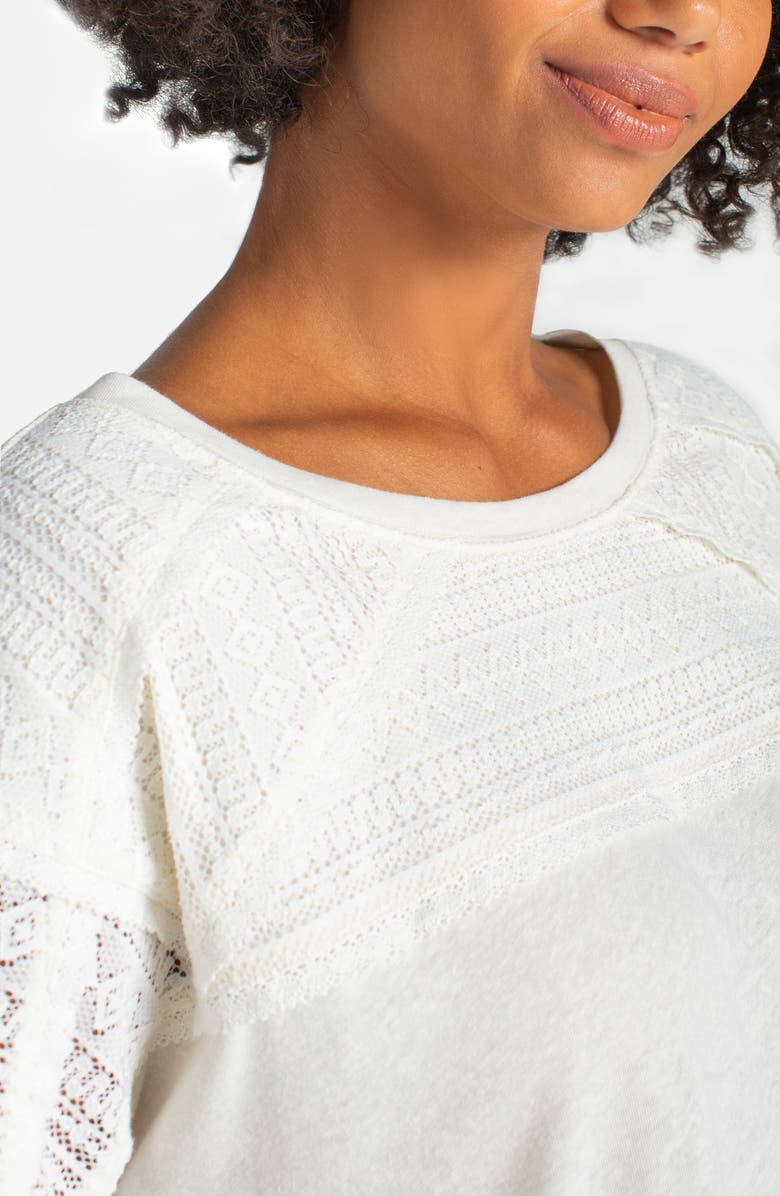 Liverpool Los Angeles Lace Dolman Sleeve Top, Alternate, color, Whipped Cream