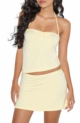 Motel Kins Asymmetric Tie Back Halter Top