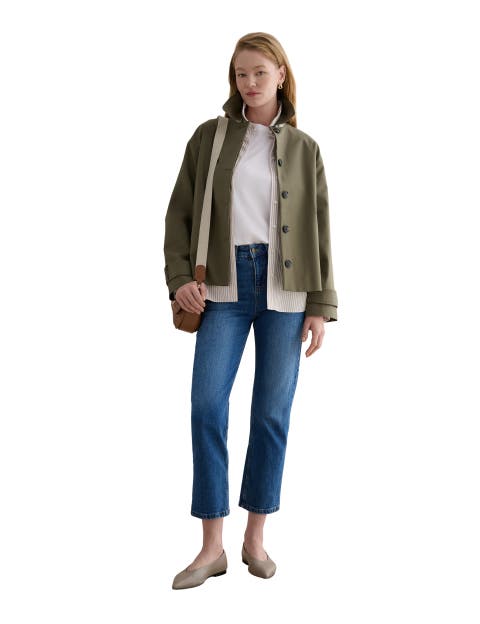 Frida Collared Cropped Trench Coat