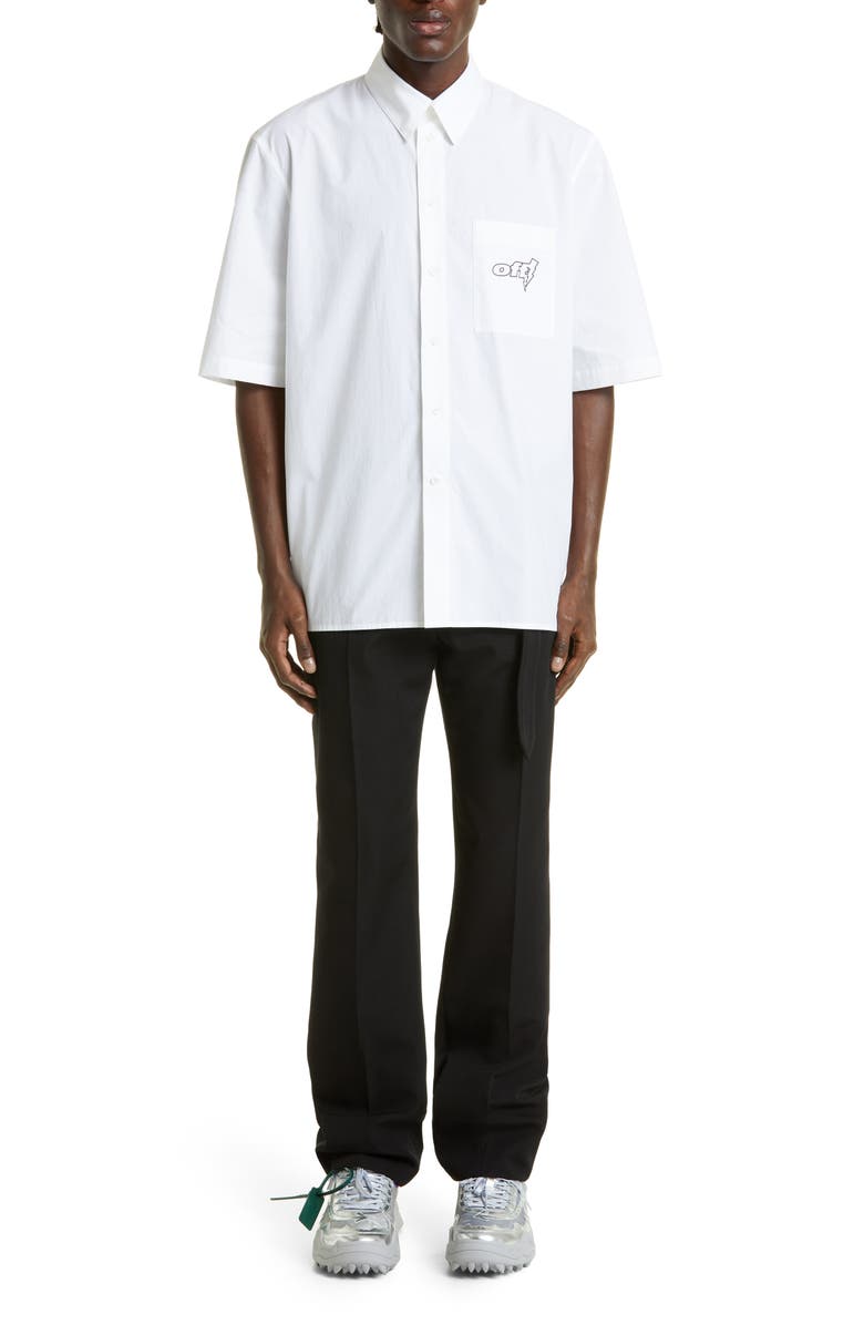 Off-White Belted Wool Slim Pants, Alternate, color, 