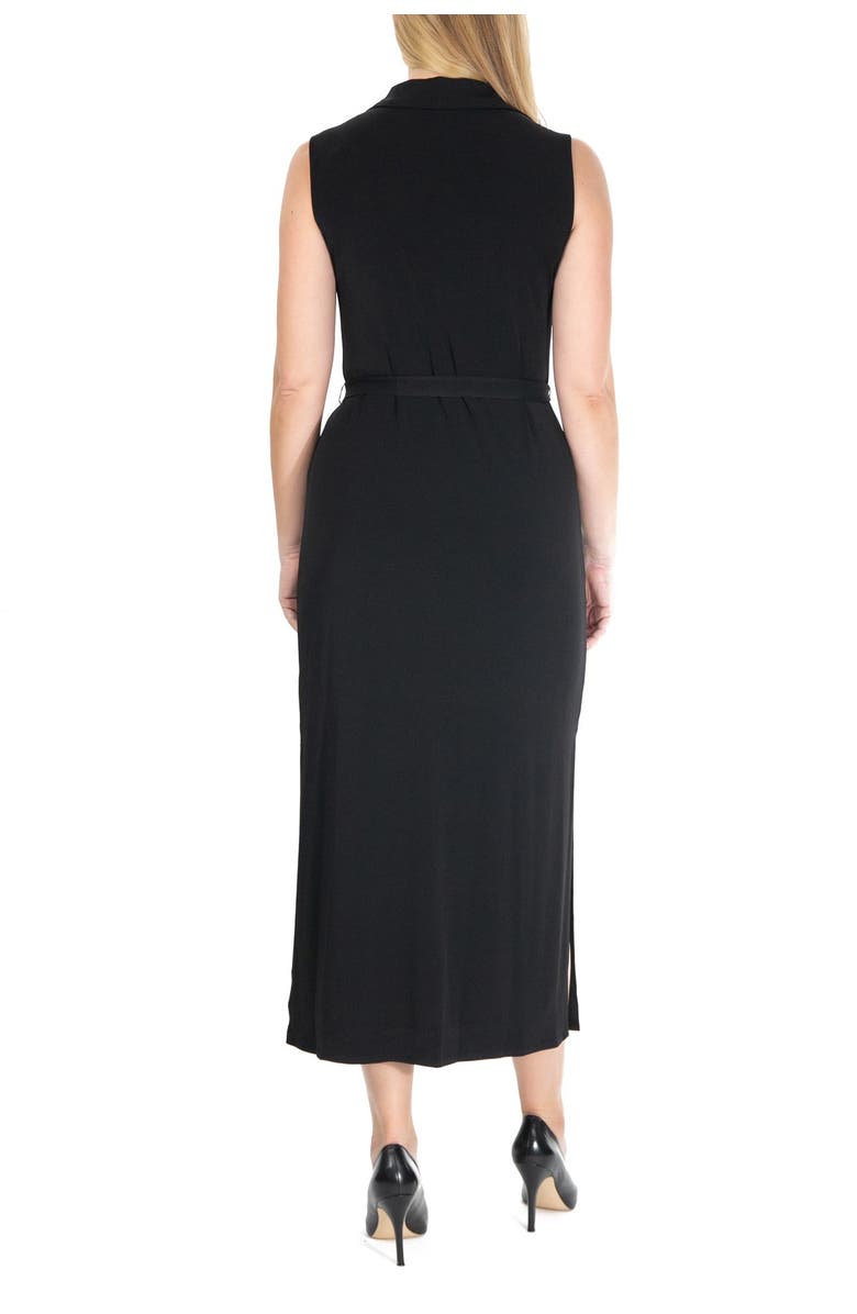 Nina Leonard Button Front Midi Shirt Dress, Alternate, color, 