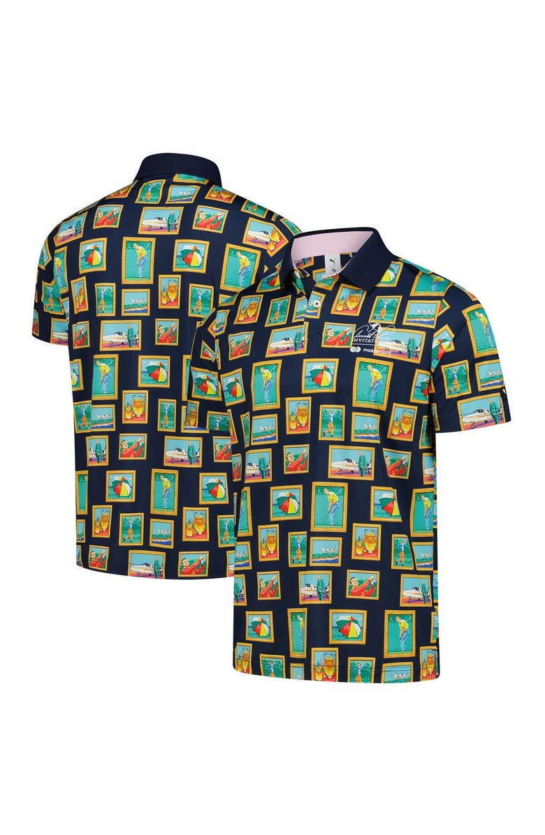 PUMA Men's Puma Navy Arnold Palmer Invitational Photo MATTR Polo, Main, color, Navy