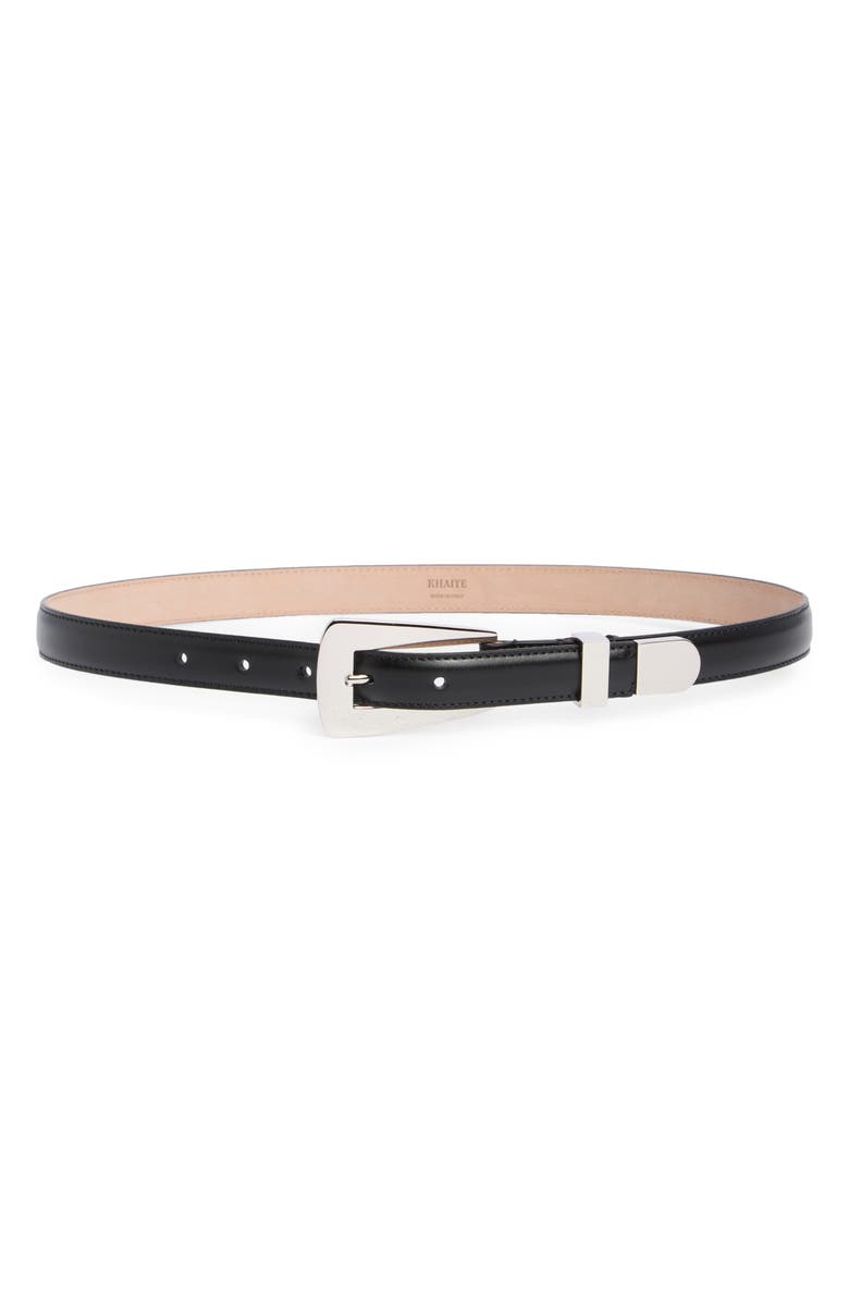 Khaite Lucca Leather Belt, Main, color, Black