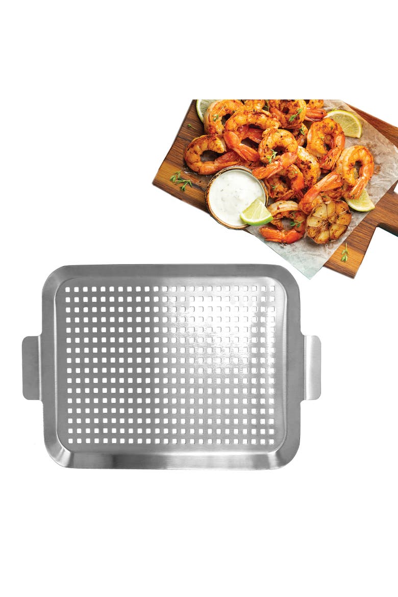 Stainless Steel Grid Grill, Alternate, color, Silver