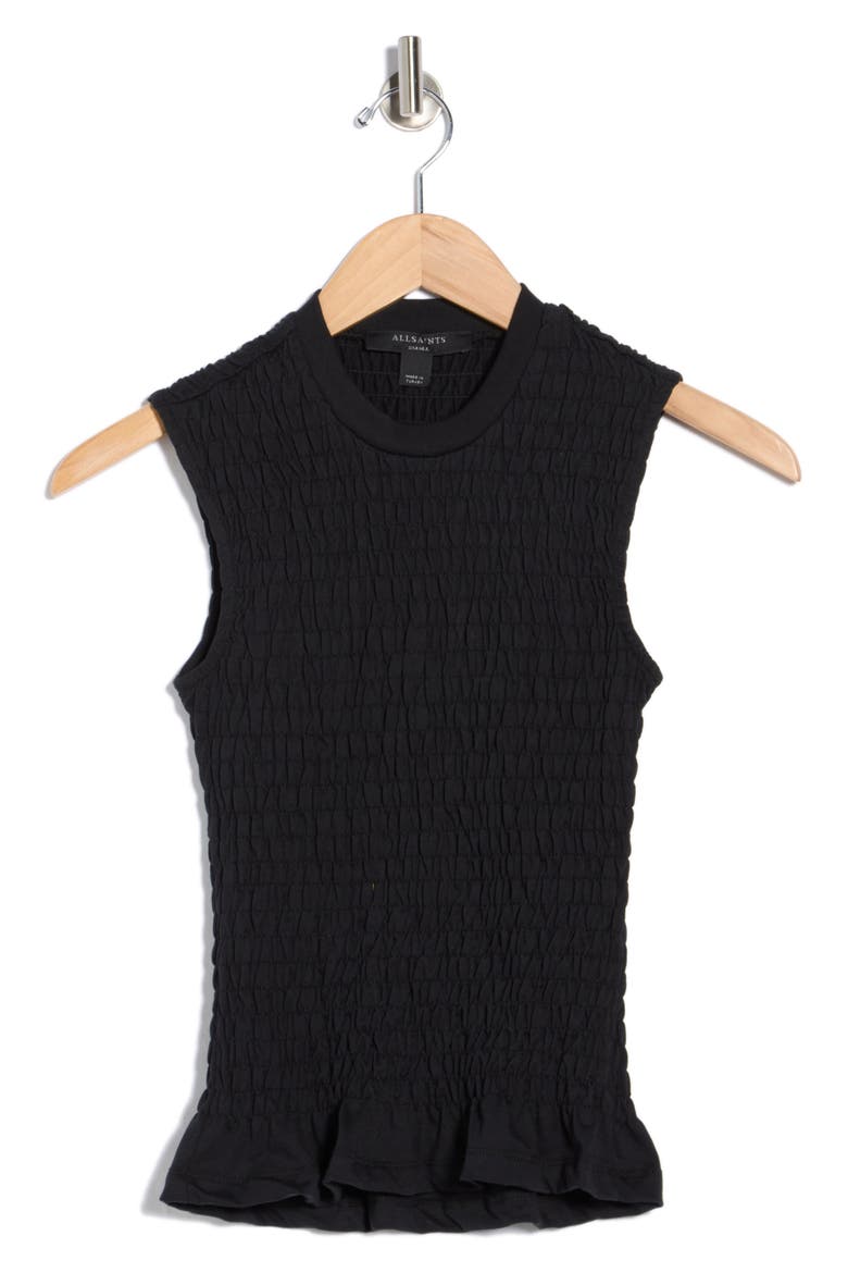 Ode Sleeveless Peplum Top, Alternate, color, BLACK
