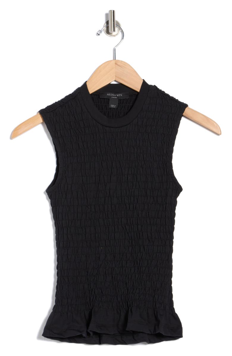 AllSaints Ode Sleeveless Peplum Top, Main, color, Black