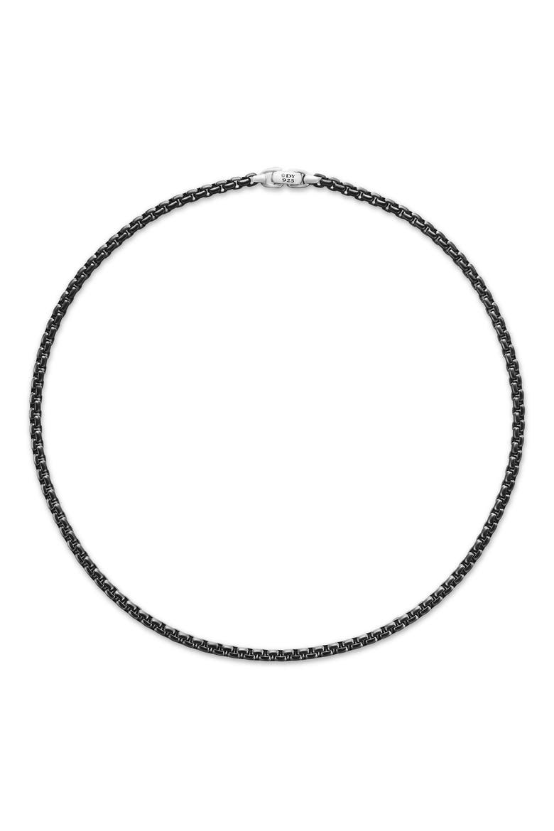 Men's Box Chain Necklace with Stainless Steel & Sterling Silver, 5mm, Alternate, color, STAINLESS STEEL W/ STERL SILV