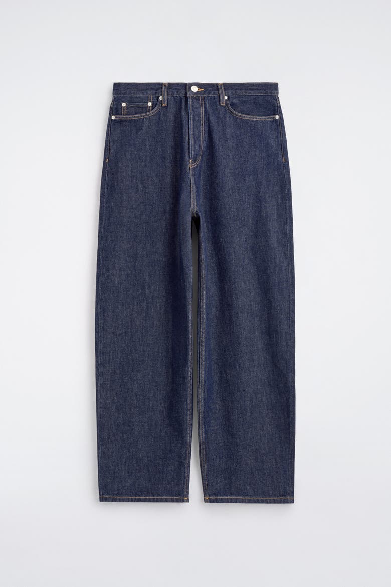 Mallow Relaxed-fit Barrel-leg Jeans, Alternate, color, DARK BLUE