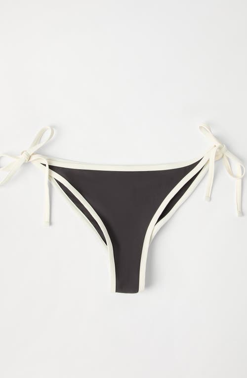 Brunello Cucinelli Techno Jersey Monili-trim Bikini Bottoms In Brown