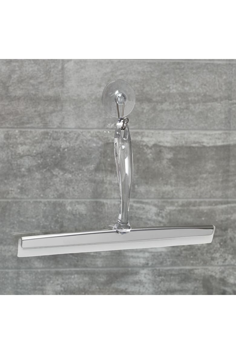 Shower Squeegee with Wall Hook, Set of 2, Clear/Stainless Steel, Alternate, color, Clear/Stainless