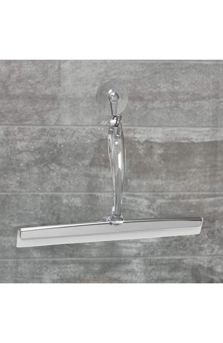 iDesign Shower Squeegee with Wall Hook, Set of 2, Clear/Stainless Steel, Alternate, color, Clear/Stainless
