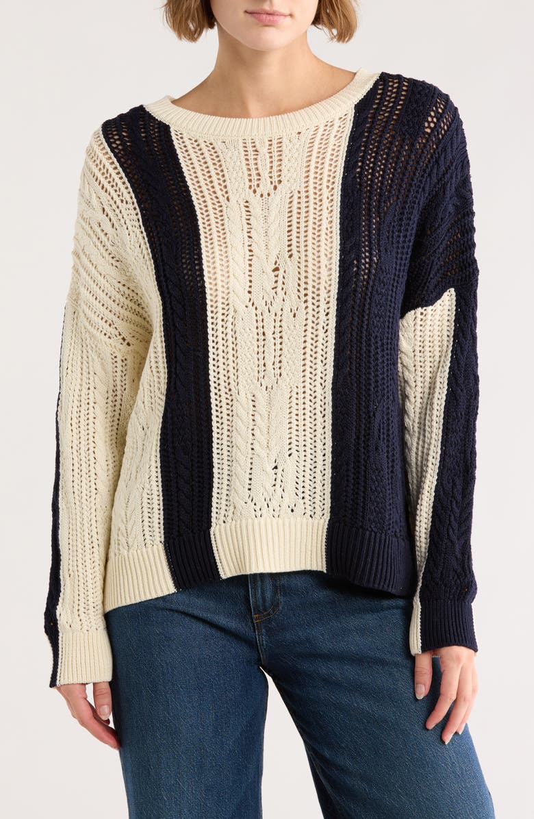 Reiss Open Stitch Colorblock Sweater, Main, color,