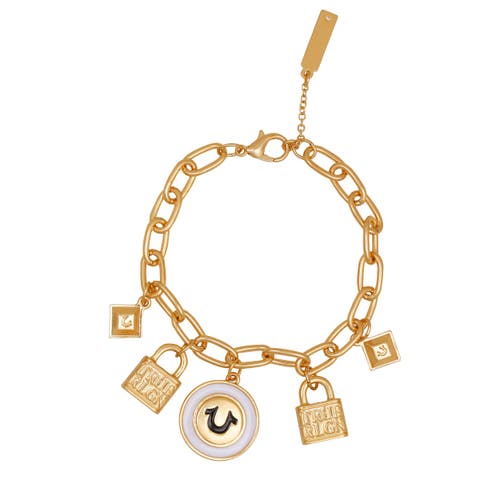 True Religion Charmy Logo Bracelet In Gold