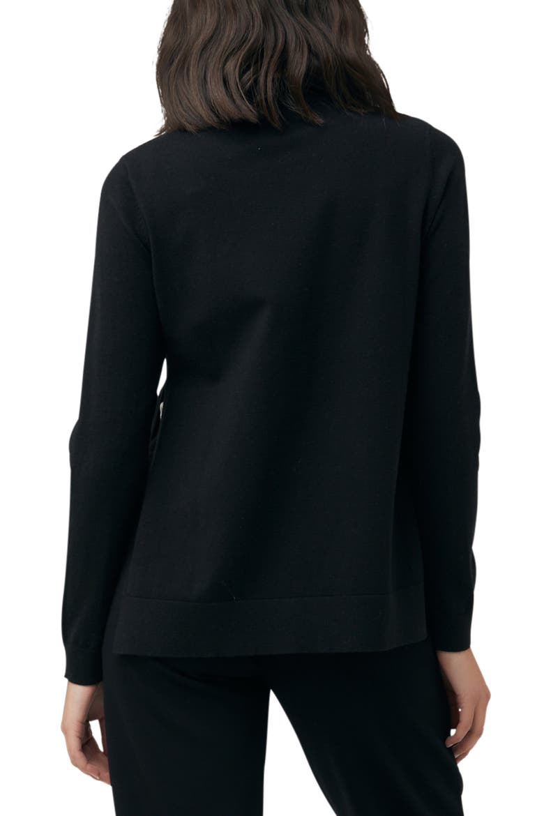 Morgan Side Split Mock Neck Maternity Sweater, Alternate, color, BLACK