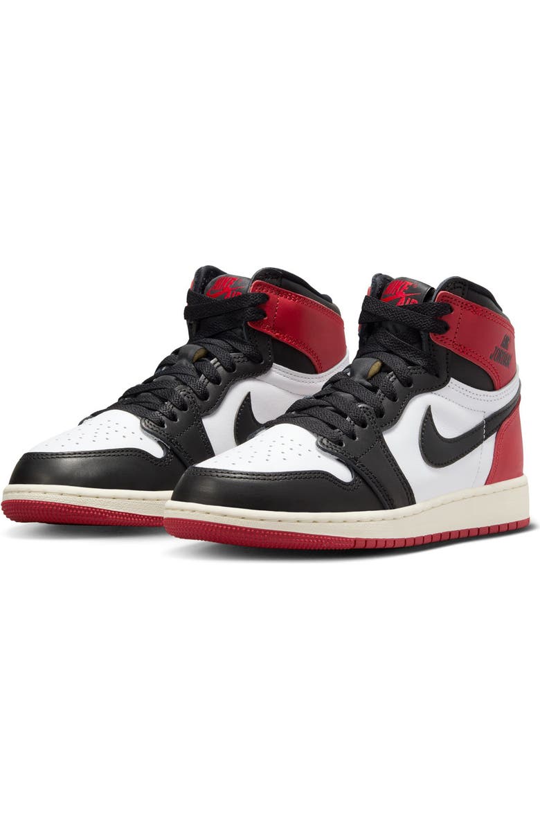 Nike Kids' Air Jordan 1 Retro High OG Basketball Sneaker, Main, color, Black/ Red/ White