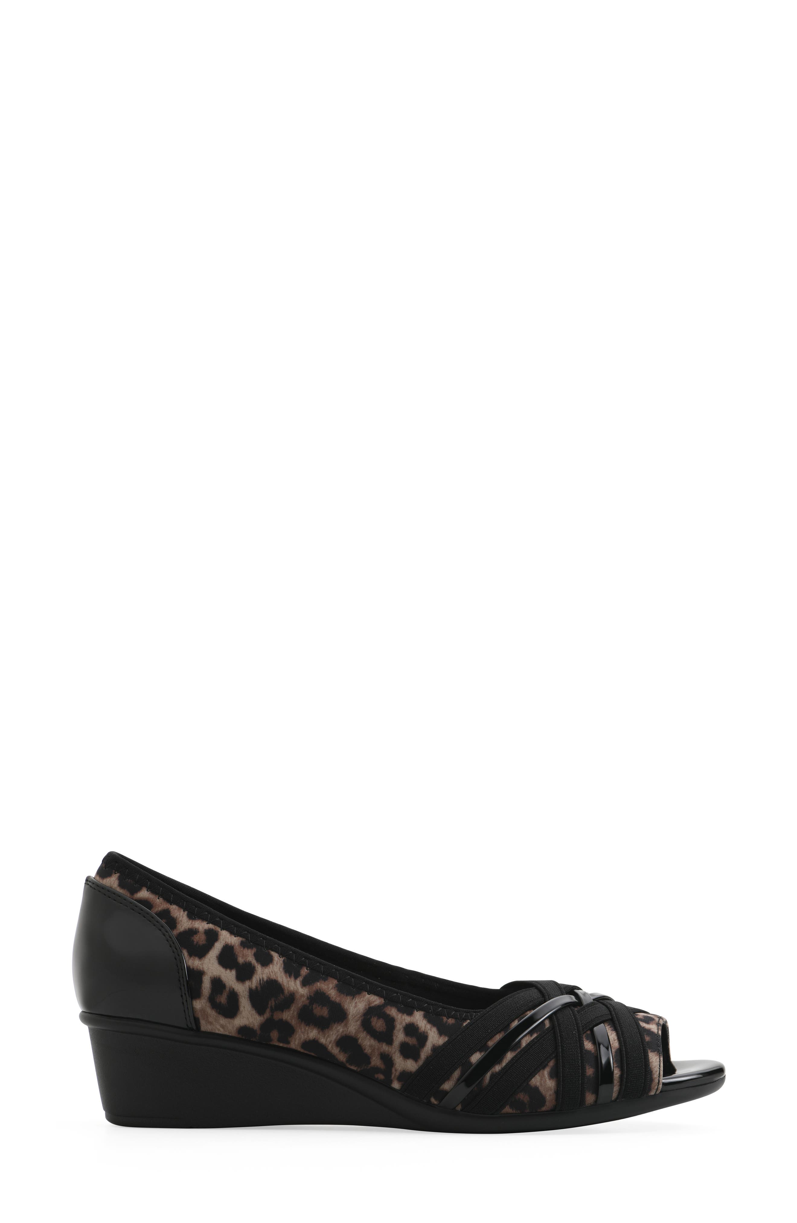 Boldest Wedge Peep Toe Pump, Alternate, color, TAN/ LEOPARD/ NYLON