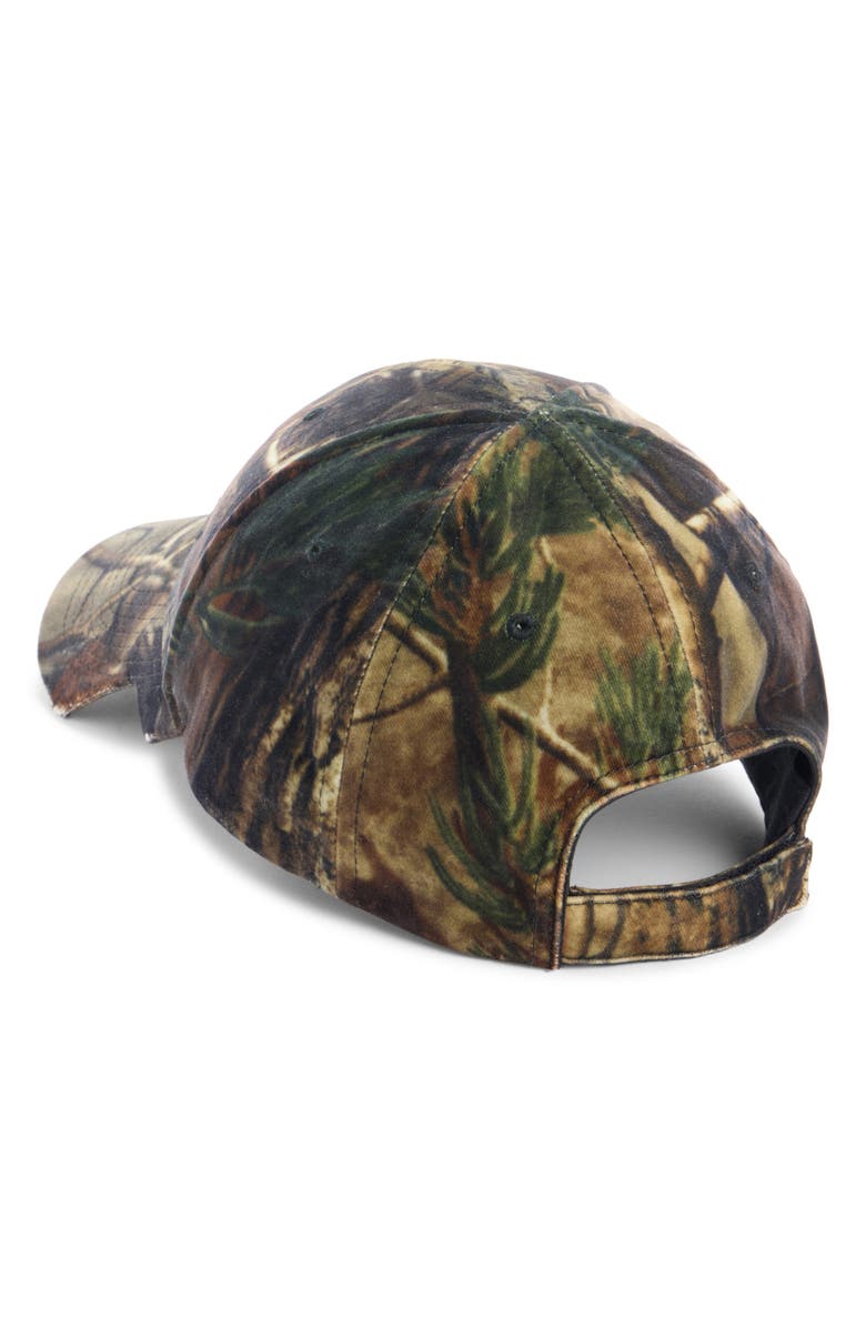 Balenciaga Diamond B Camo Cotton Twill Baseball Cap, Alternate, color, Brown