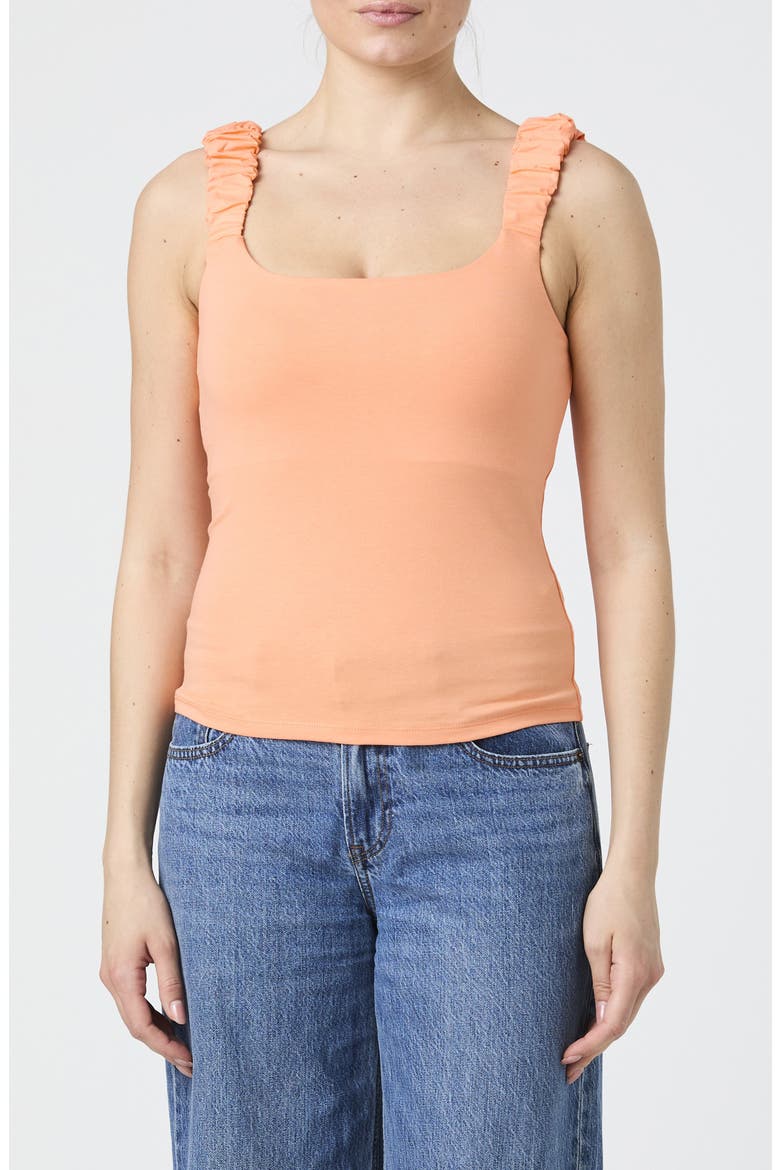 Rallie Ruched Strap Tank, Main, color, PEACH