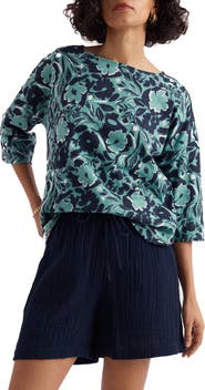Seasalt Cornwall Tremayne Quay Floral Organic Cotton Top