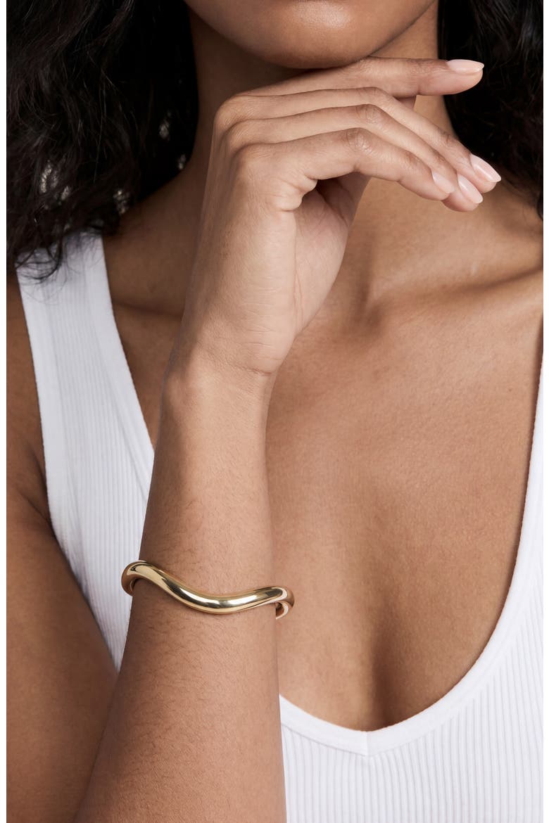 Squared Metal Bangle, Alternate, color, GOLD