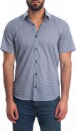 Jared Lang Trim Fit Short Sleeve Cotton Button-Up Shirt