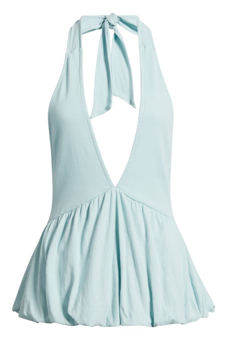 Paige Peplum Halter Top, Alternate, color, STARLIGHT BLUE